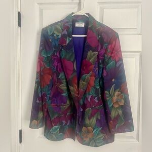 Alfred Dunner Women's Floral Blazer - Purple and Green